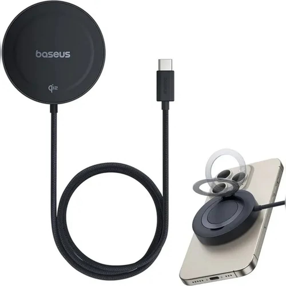 شارژر بی سیم 15 وات باسئوس مدل Baseus Simple Mini 4 Magnetic Wireless Charging Stand Qi2 15W با گارانتی 24 ماهه شرکتی — تصویر ۲