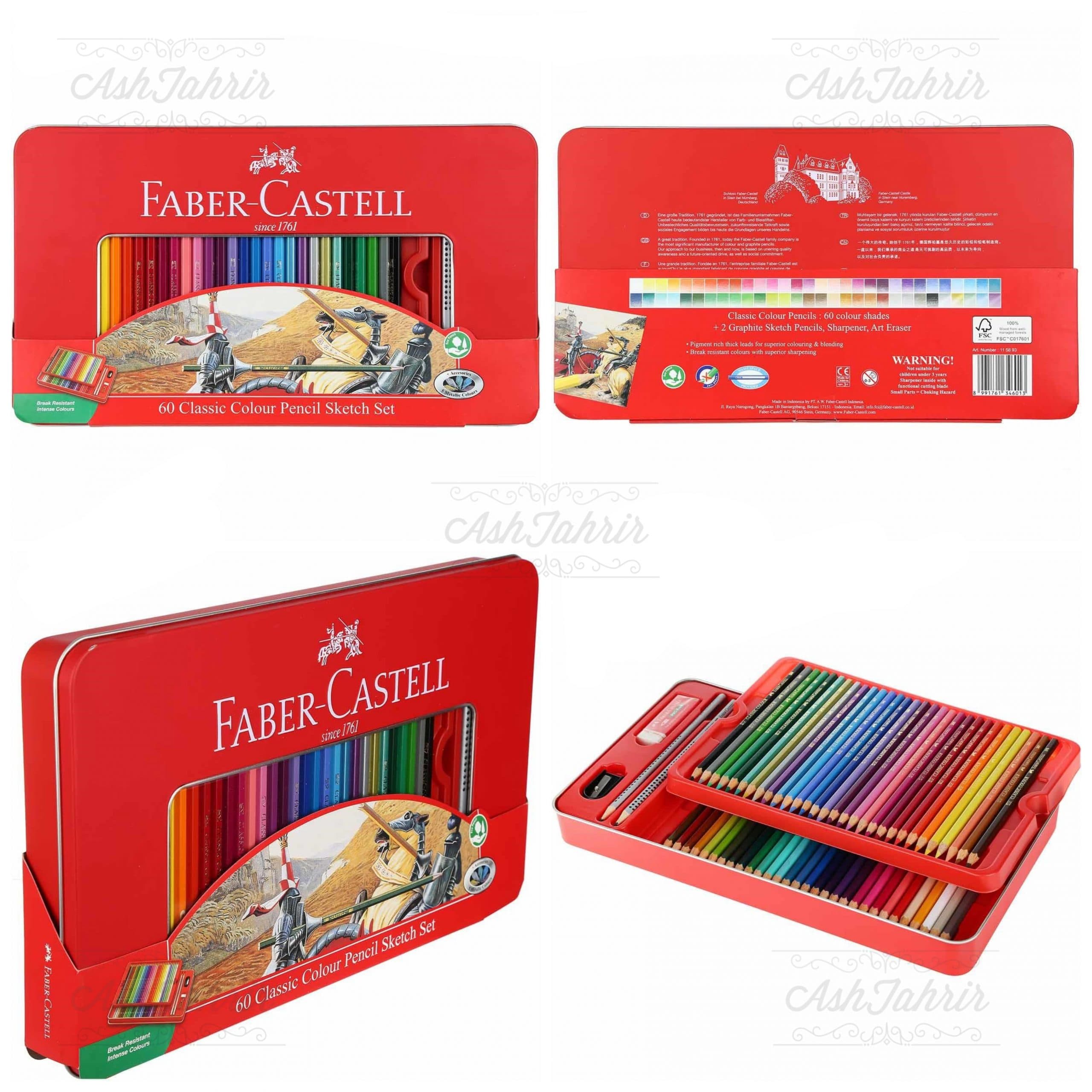 مداد رنگی 60 رنگ فلزی فابرکاستل Faber-Castell