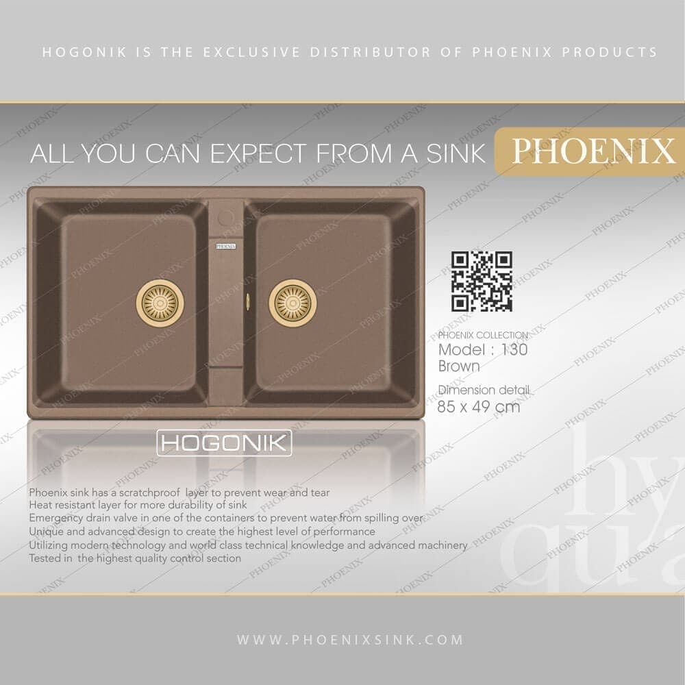 سینک گرانیتی فونیکس (PHOENIX) مدل 130 – دارای 14 رنگ — تصویر ۸