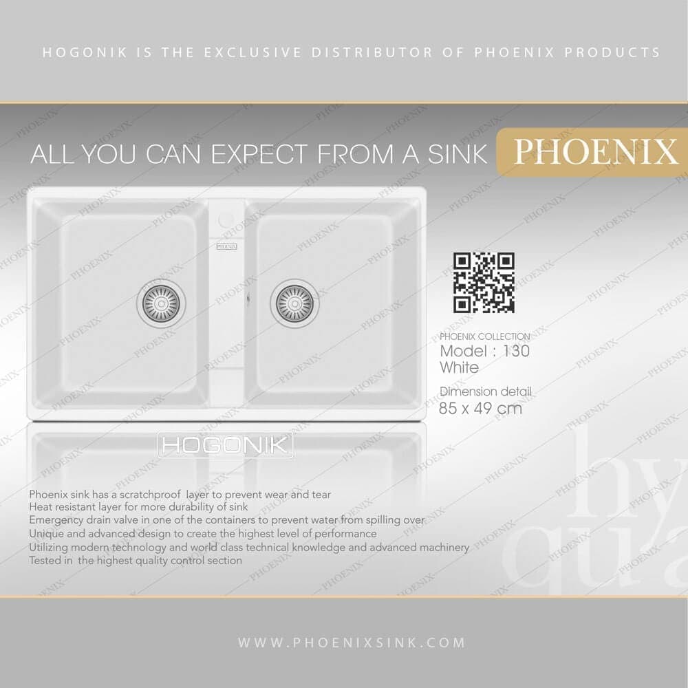 سینک گرانیتی فونیکس (PHOENIX) مدل 130 – دارای 14 رنگ — تصویر ۵