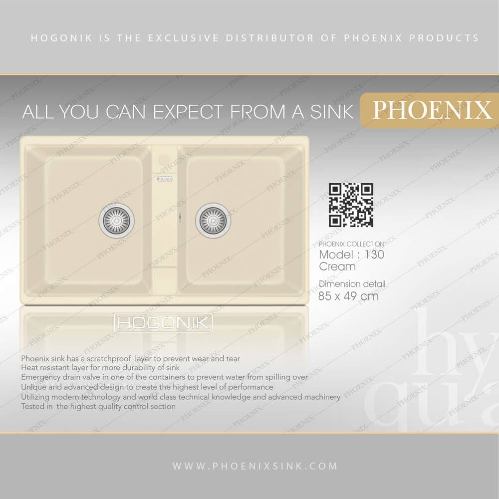 سینک گرانیتی فونیکس (PHOENIX) مدل 130 – دارای 14 رنگ — تصویر ۷