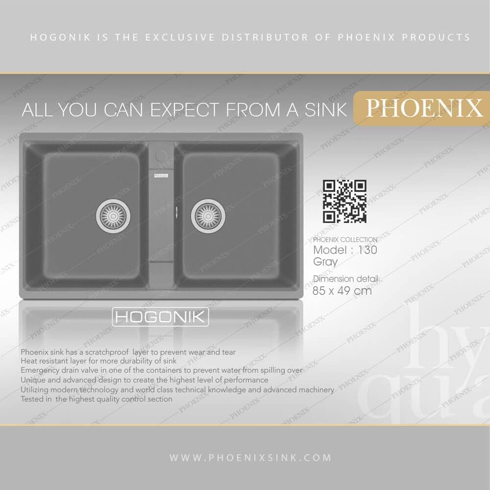 سینک گرانیتی فونیکس (PHOENIX) مدل 130 – دارای 14 رنگ — تصویر ۶