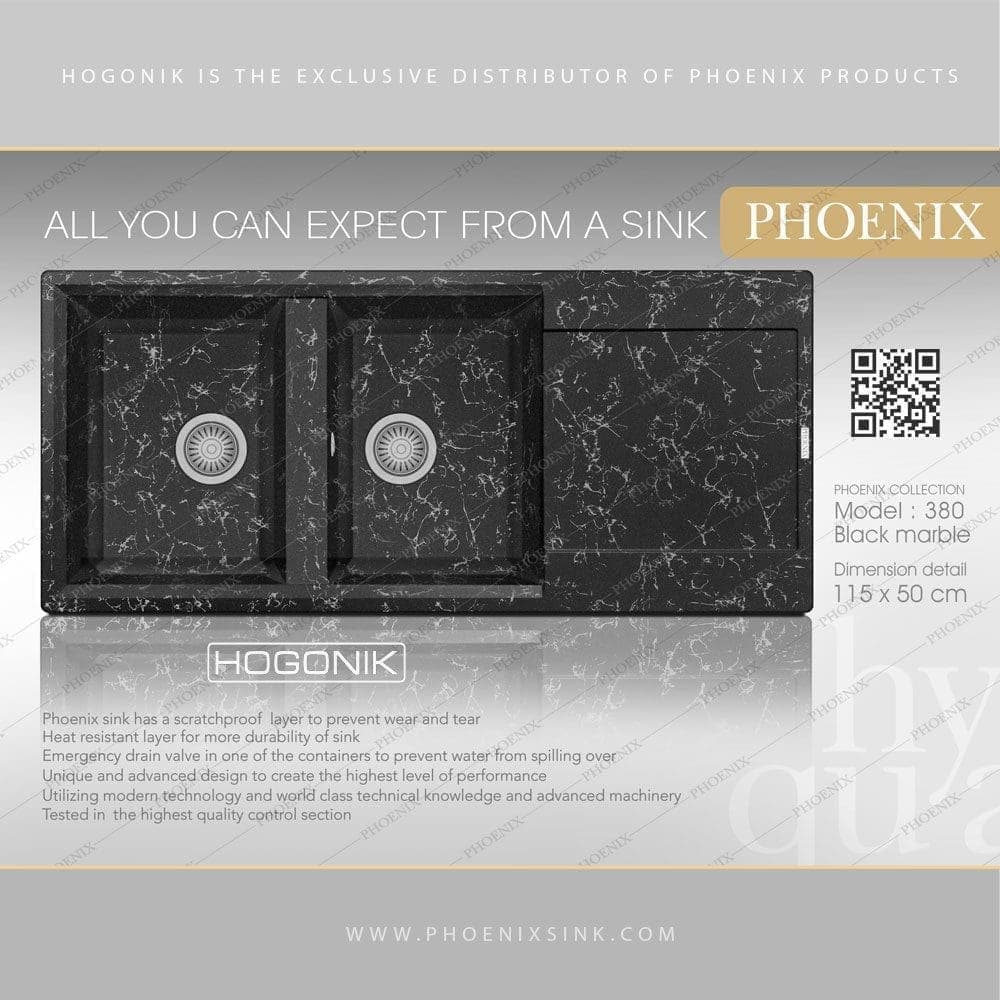 سینک گرانیتی فونیکس (PHOENIX) مدل 380 – دارای 14 رنگ — تصویر ۶