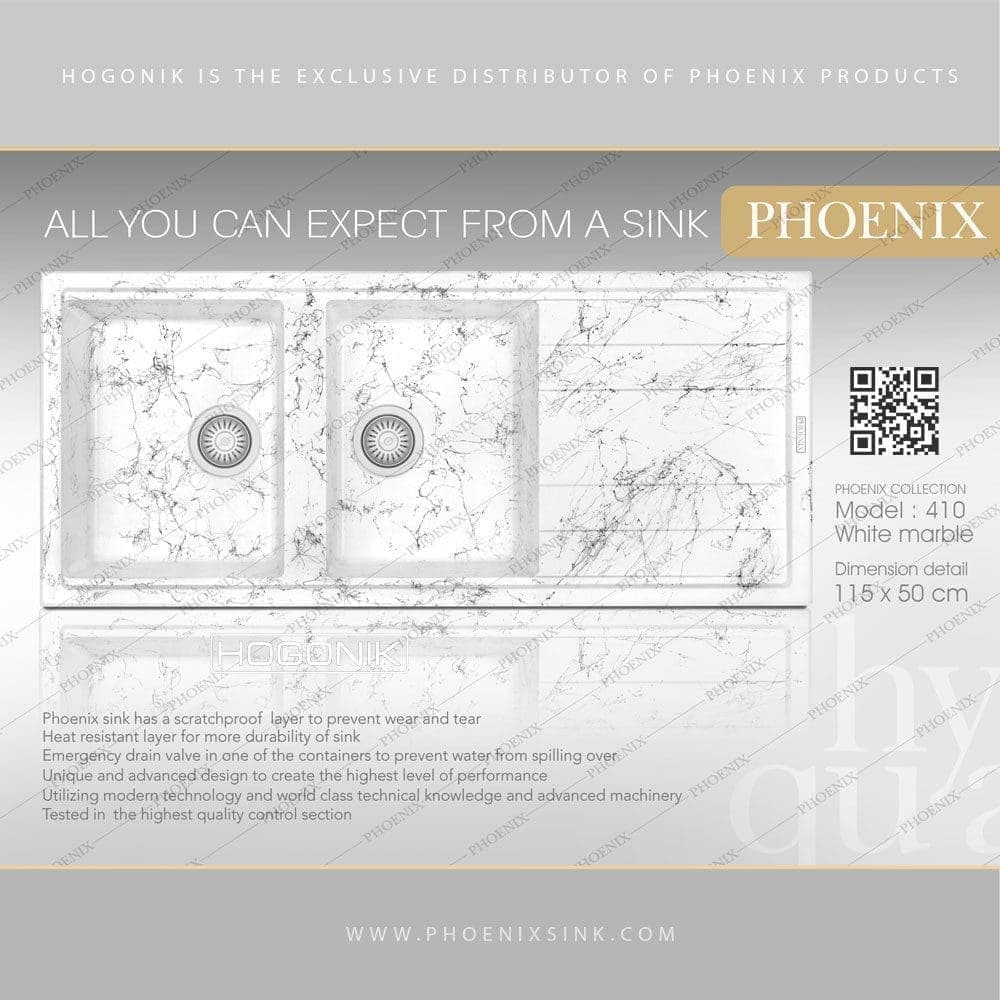 سینک گرانیتی فونیکس (PHOENIX) مدل 320 – دارای 14 رنگ — تصویر ۳