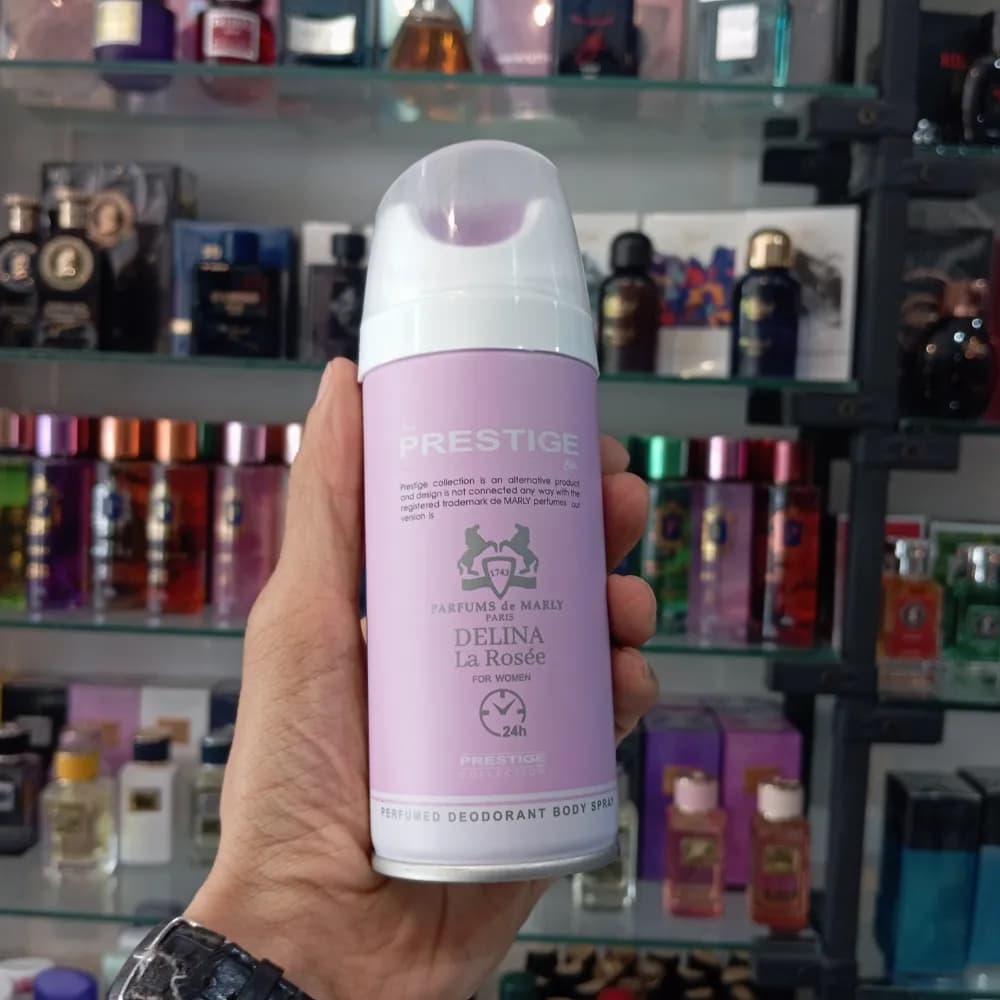 اسپری بدن پرستیژ زنانه رایحه دلینا لا رزی Prestige — تصویر ۲