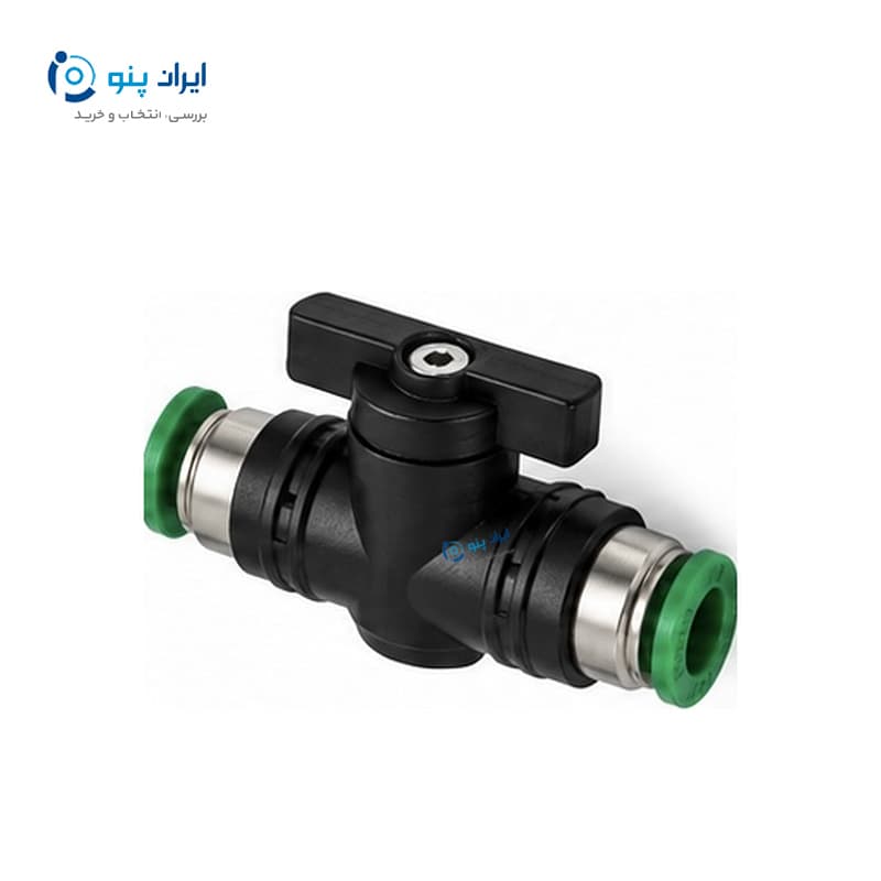 شیر بینراهی پنوماتیک شیلنگ ۱۲ میلیمتر ایرسان Airsun مدل BUC 12