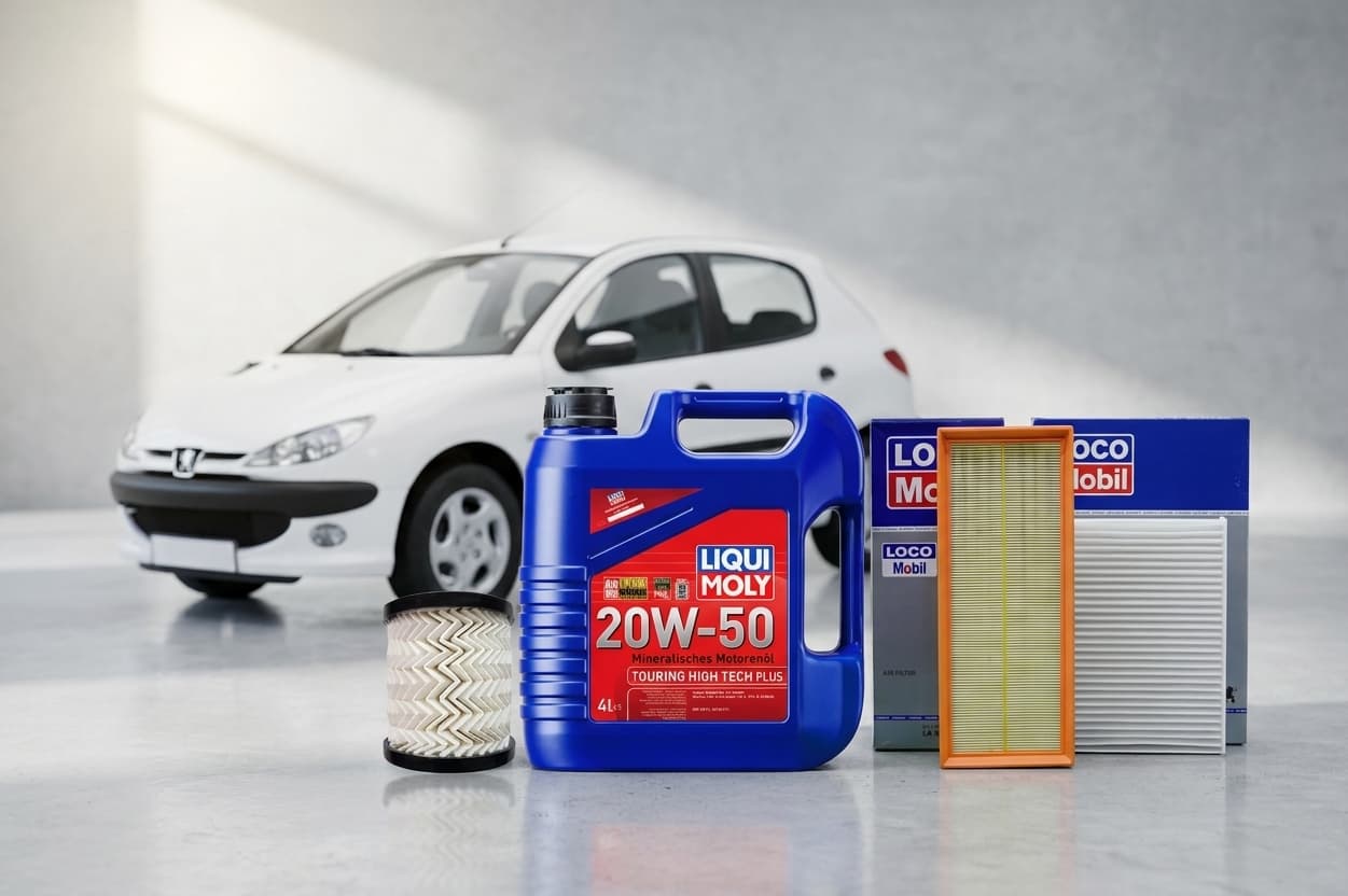 پکیج تعویض روغن لیکومولی مناسب پژو ۲۰۶ تیپ ۲