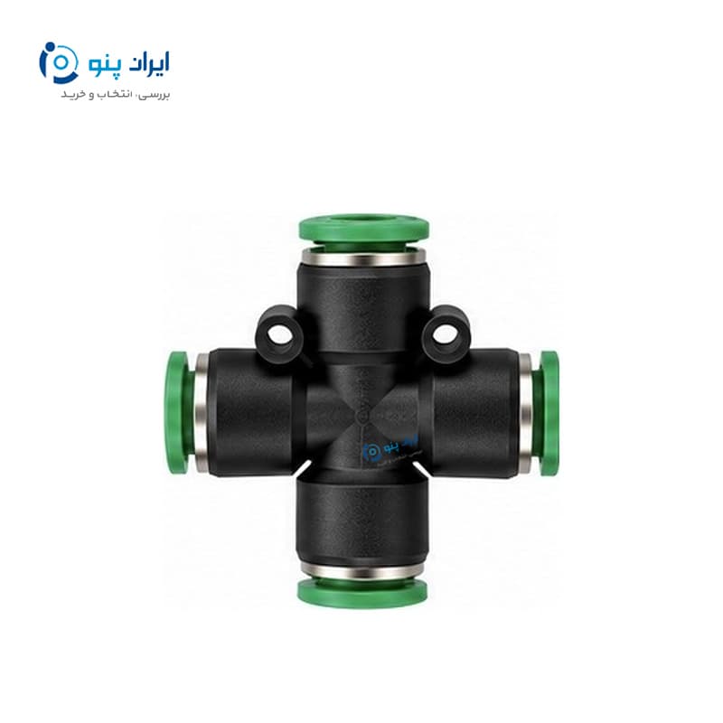 اتصال چهارراهی پنوماتیک شیلنگ ۶ میلی‌متر ایرسان Airsun مدل PZA 6