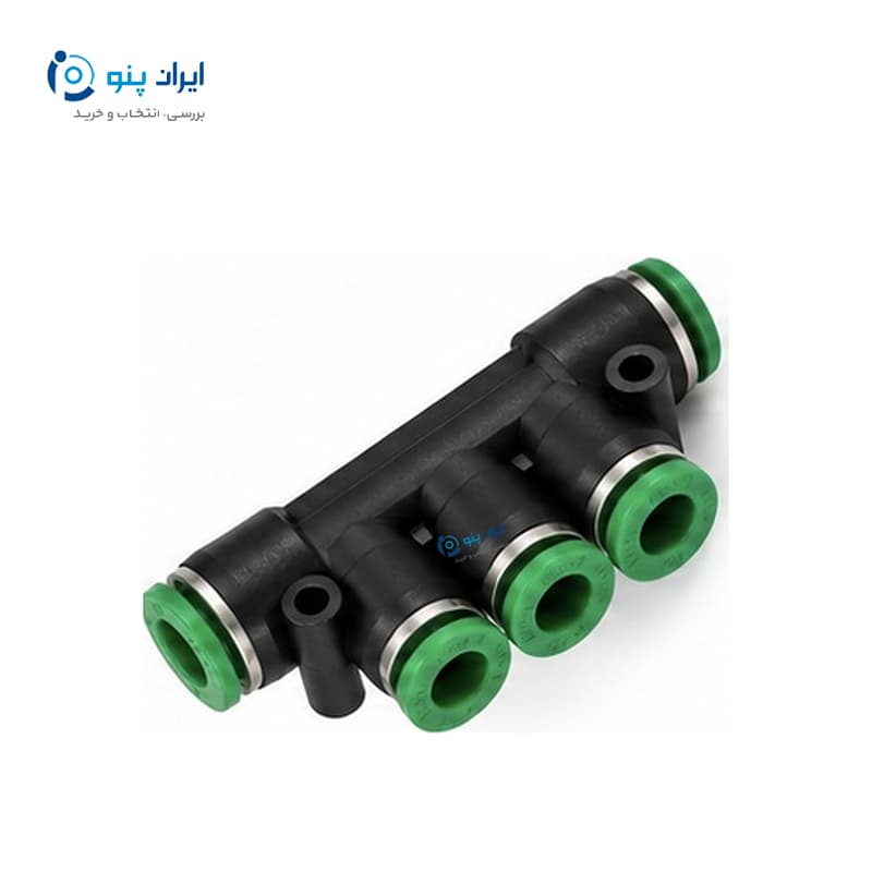 اتصال پنج‌راهی پنوماتیک شیلنگ ۸ میلی‌متر ایرسان Airsun مدل PK 8
