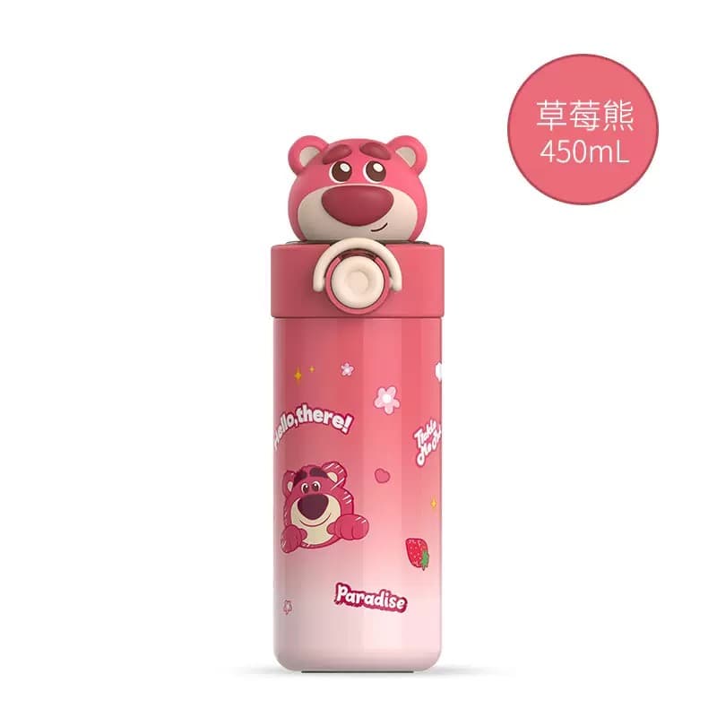 قمقمه استیل نی‌دار دیزنی لوتسو Lotso اورجینال ۴۵۰ میلی‌لیتری — تصویر ۳