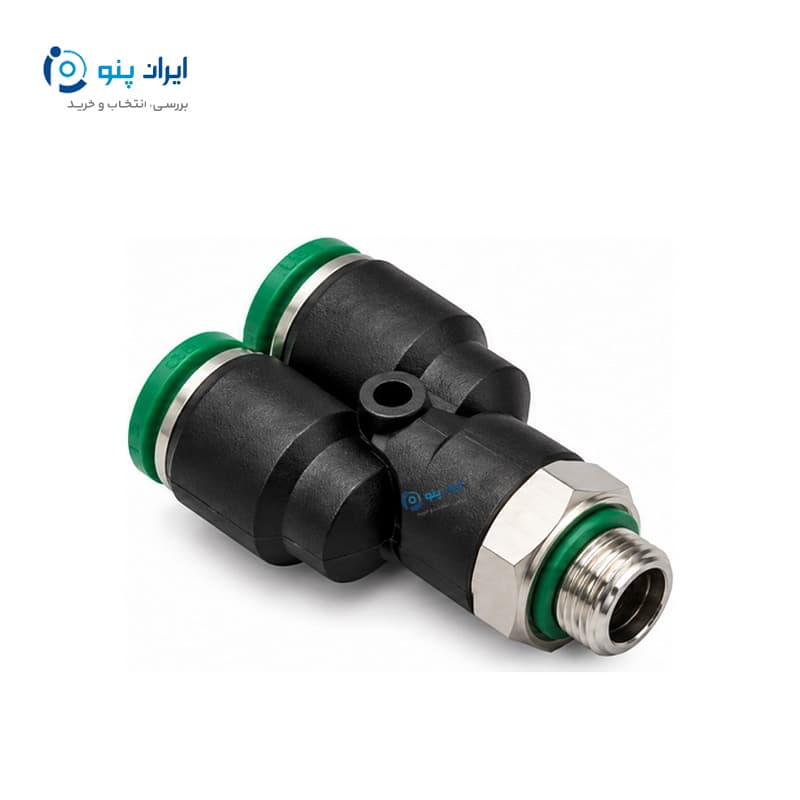 سهراهی Y دندهدار پنوماتیک رزوه ۱/۲ به شیلنگ ۸ میلیمتر ایرسان Airsun مدل PX 1/2-8