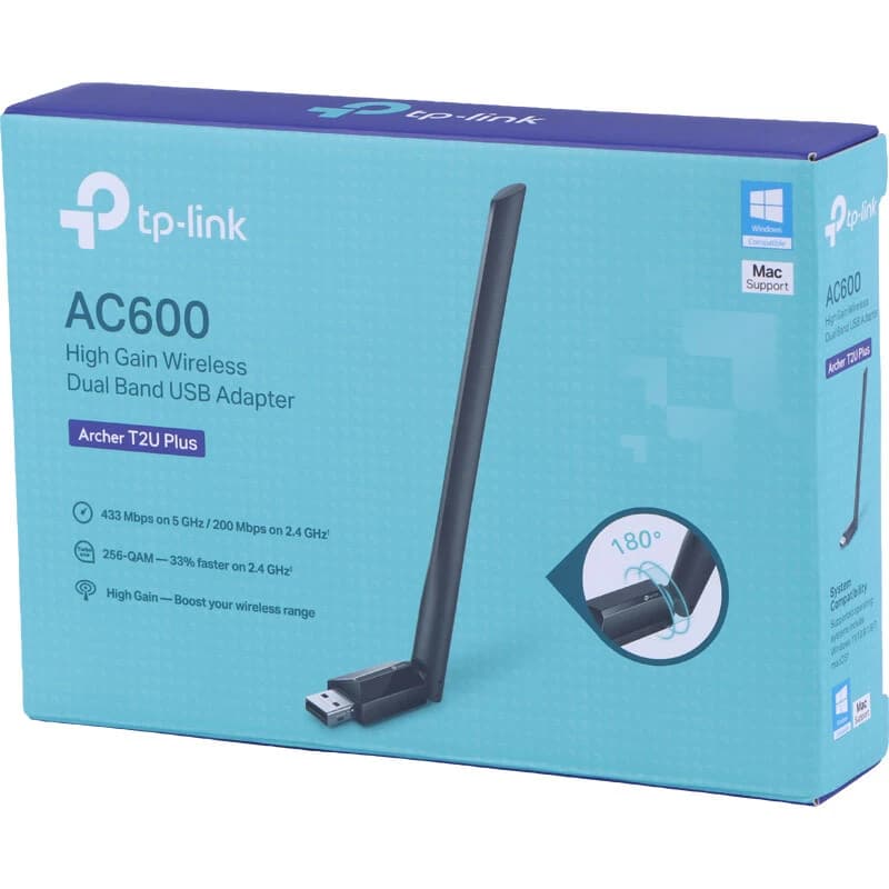 کارت شبکه USB بی‌ سیم و دوباند AC600 تی پی لینک مدل Archer T2U Plus — تصویر ۲