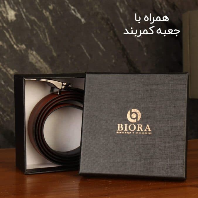کمربند مردانه بیورا مدل چرم طبیعی میخی کد k025 — تصویر ۴