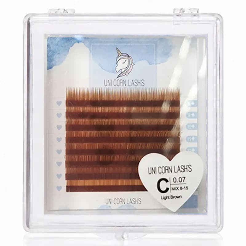 مینی پالت مژه رنگی یونیکورن 0.07 – C – سایز 8 تا 15