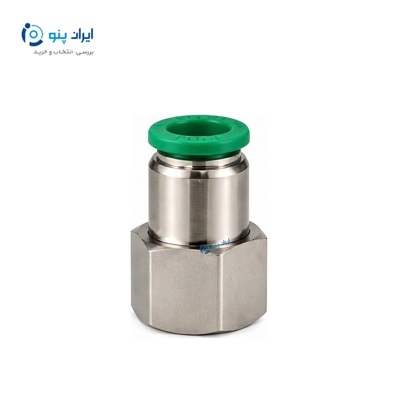 اتصال مستقیم مادگی پنوماتیک رزوه ۱/۴ به شیلنگ ۸ میلیمتر ایرسان Airsun مدل PCF 1/4-8