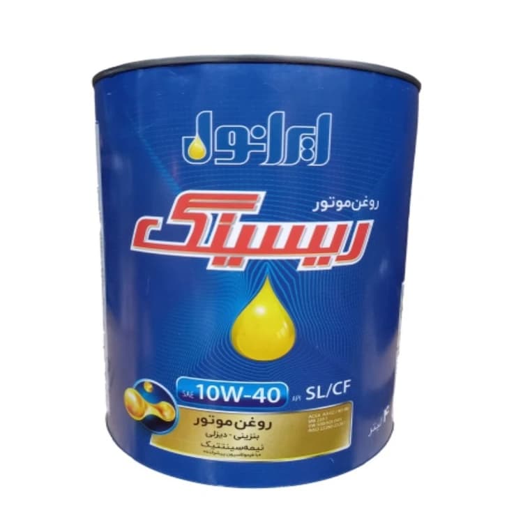 روغن موتور ایرانول مدل ریسینگ مکس SL/CF نیمه سنتتیک حجم 4 لیتر فلزی (10w-40)