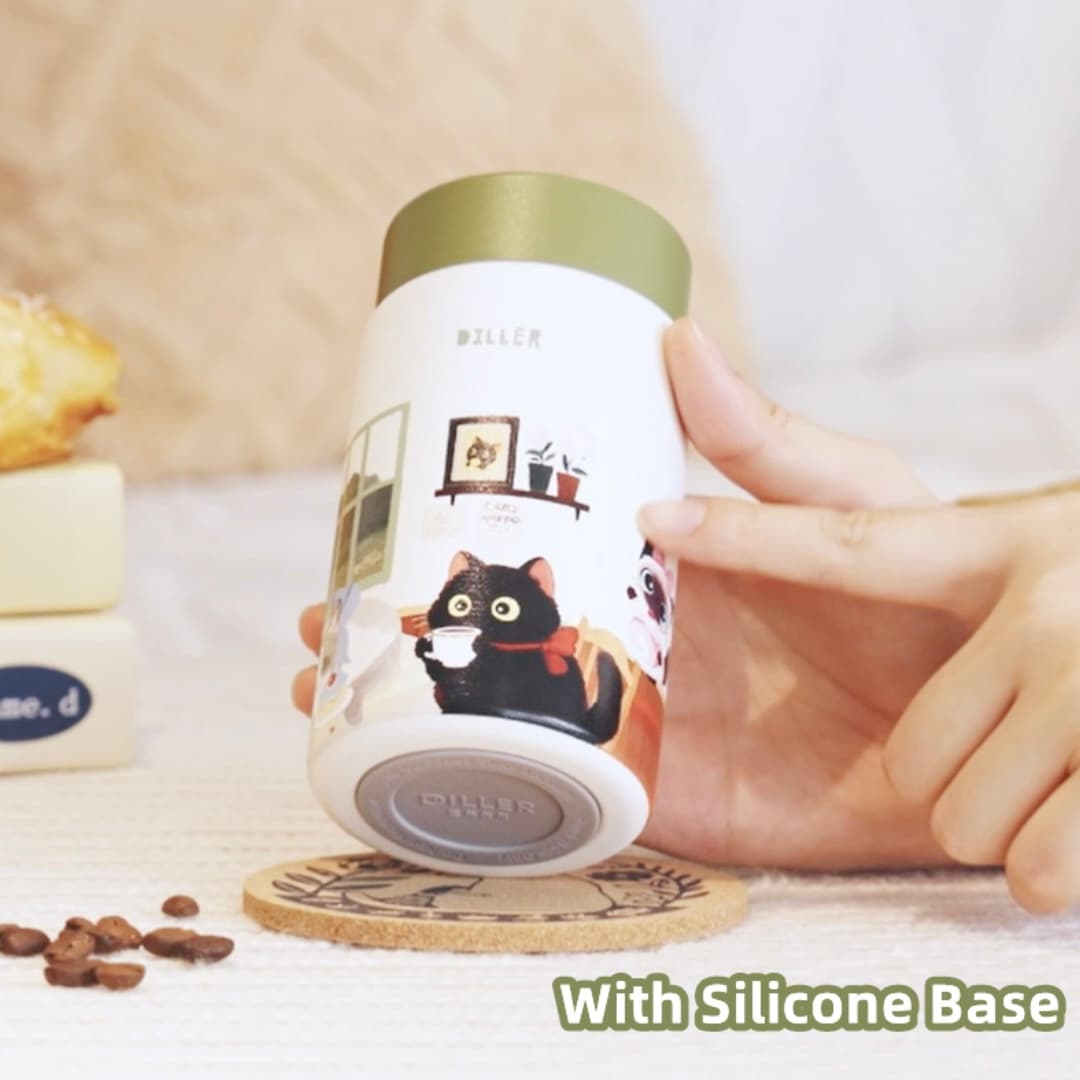 تراول ماگ دیلر گربه پارتی درپیچ ۲۸۰ میل اورجینال | Travel Mug Diller Cat Party — تصویر ۴