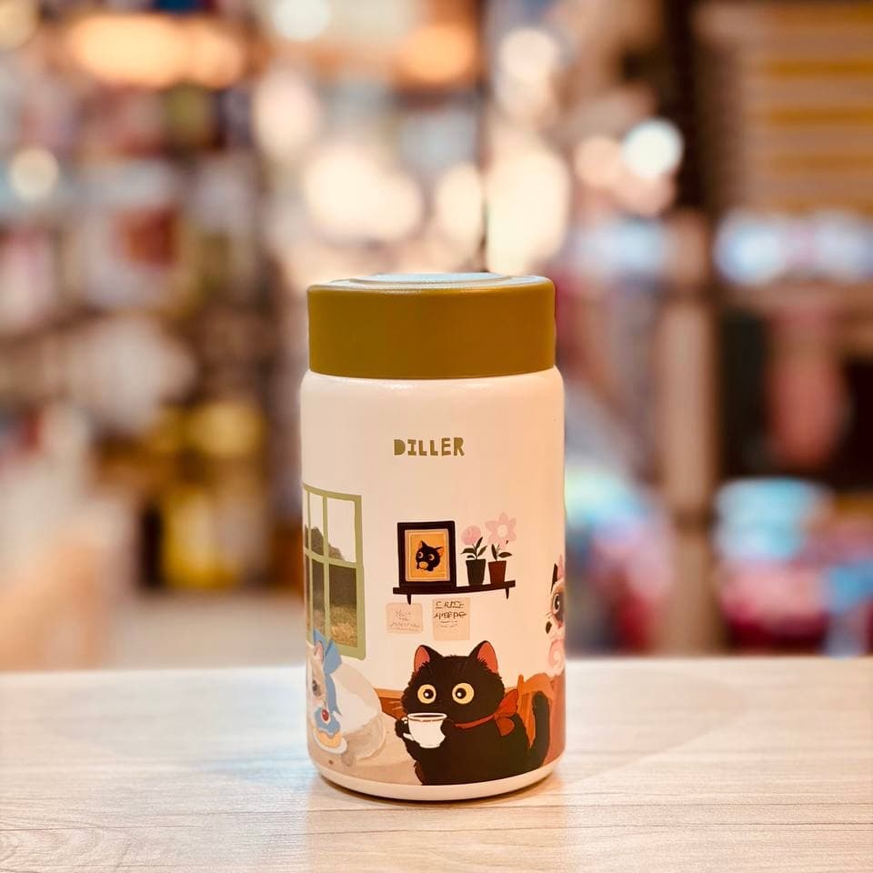 تراول ماگ دیلر گربه پارتی درپیچ ۲۸۰ میل اورجینال | Travel Mug Diller Cat Party — تصویر ۸
