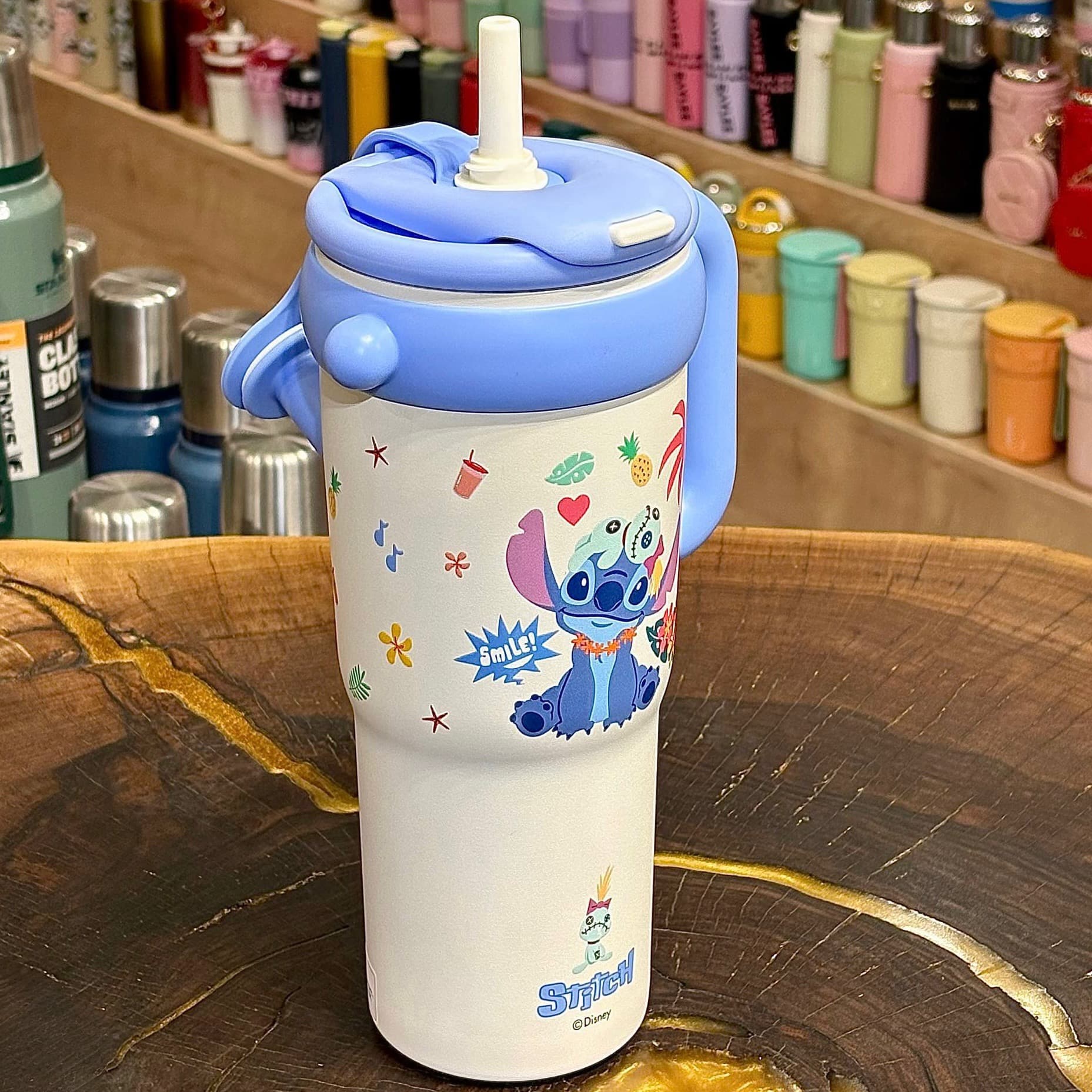 تامبلر استیچ دیزنی ۱۲۰۰ میلی‌لیتر اورجینال | تراول ماگ Disney Stitch استیل ۳۱۶ دسته‌دار — تصویر ۲