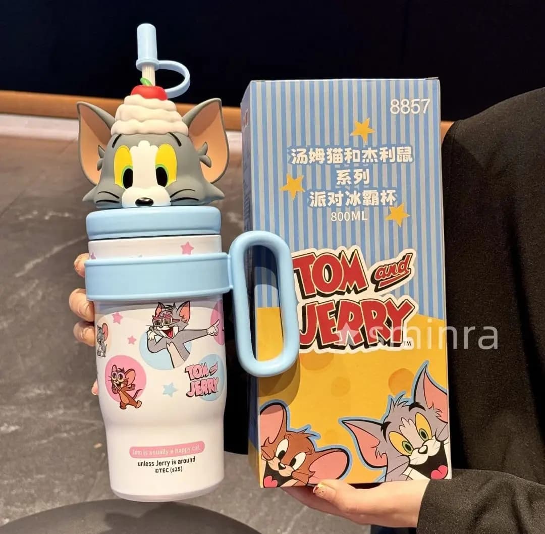 تراول ماگ تامبلر دسته دار دیزنی تام و جری ۸۰۰ میل اورجینال | ماگ دسته دار Disney — تصویر ۳