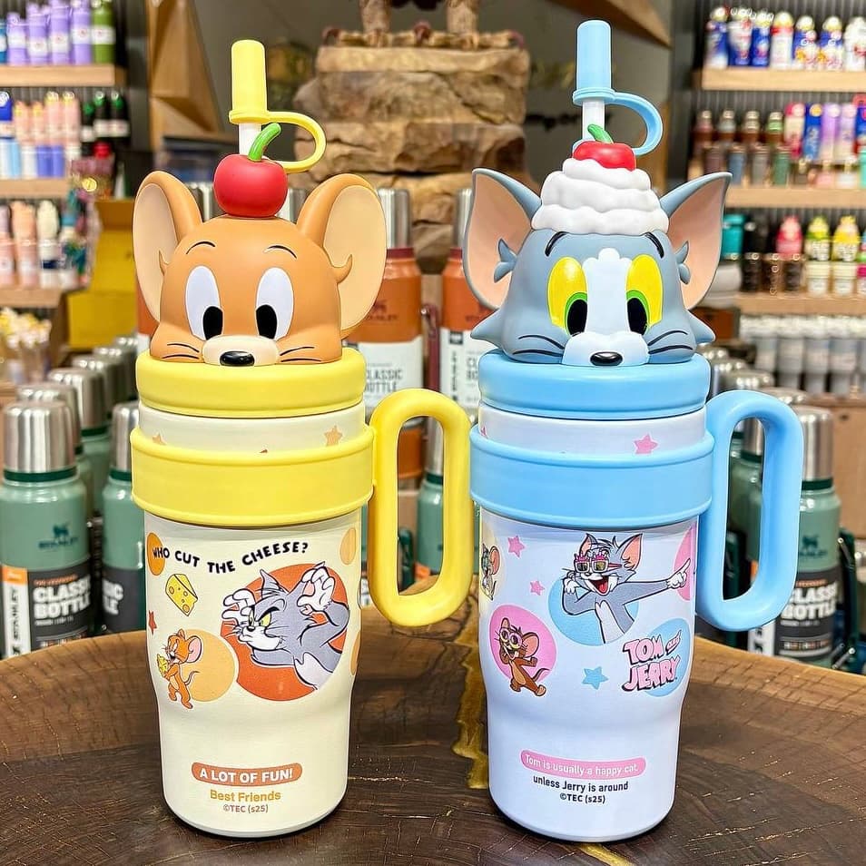 تراول ماگ تامبلر دسته دار دیزنی تام و جری ۸۰۰ میل اورجینال | ماگ دسته دار Disney — تصویر ۷
