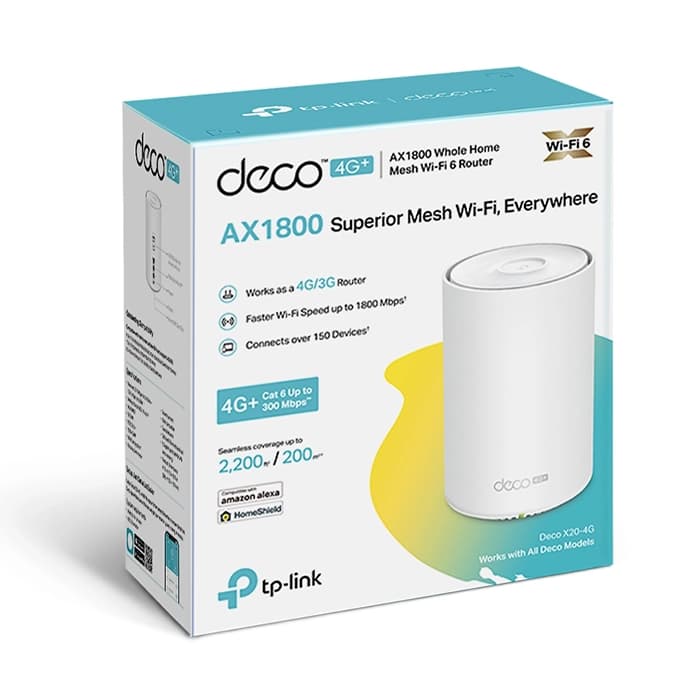 مودم روتر 4G+ LTE بی سیم و دوباند AX1800 تی پی لینک مدل Deco X20-4G — تصویر ۳