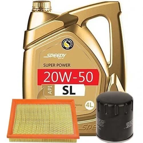 پک روغن پراید سوپر پاور اسپیدی (SL 20W50) 4L + فیلتر روغن و فیلتر هوا