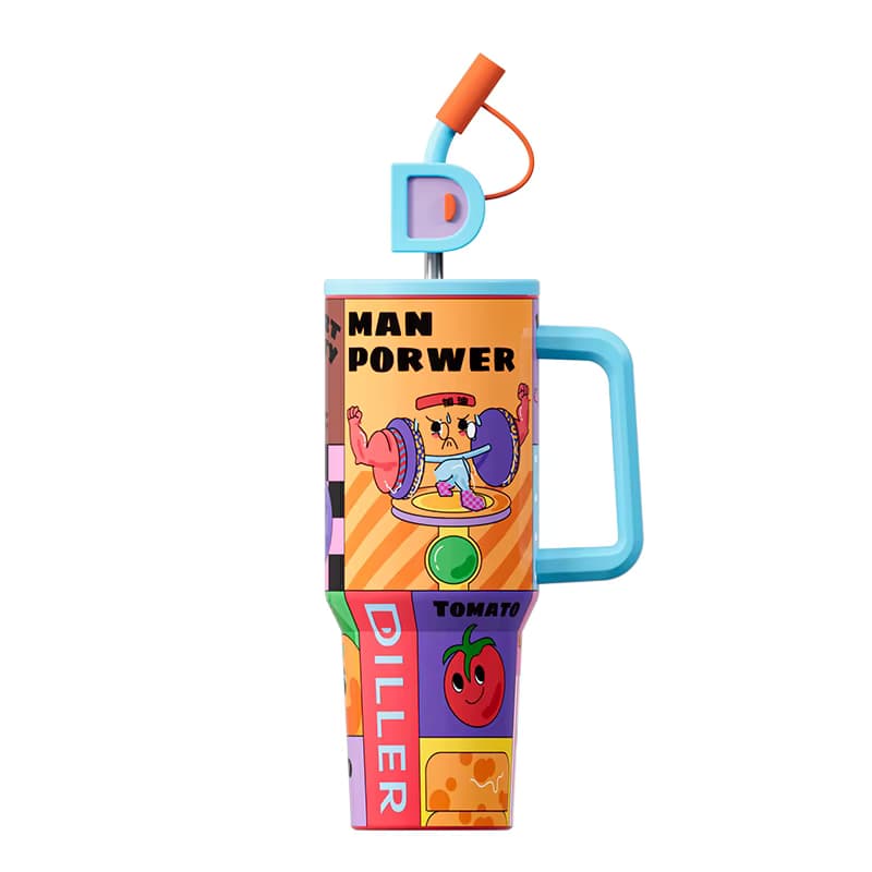 تراول ماگ دیلر دسته‌دار ۱۲۰۰ میل طرح کارتونی | Cartoon Design Diller mug — تصویر ۳