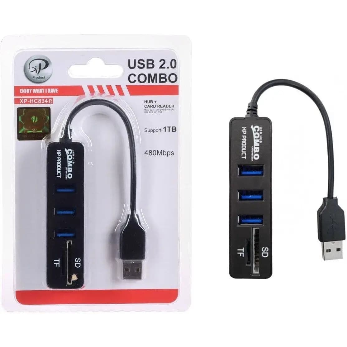 هاب USB XP HC834R | مبدل USB با کارت‌خوان SD و Micro SD