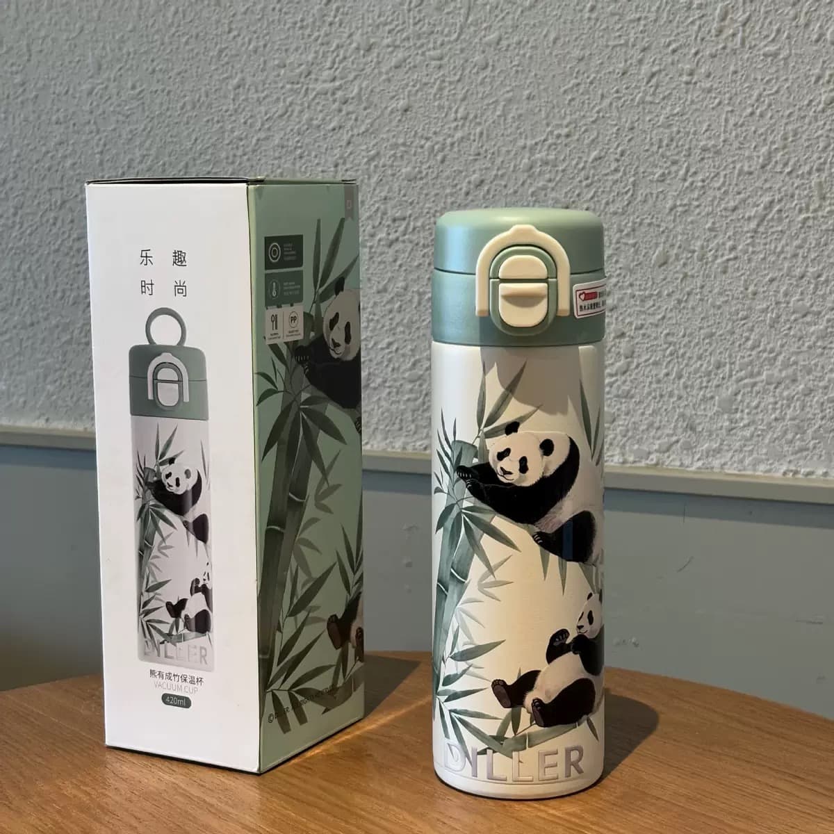 فلاسک دیلر دو حالته درب قفل دار ۴۲۰ میل | 420ml Diller Panda Insulated Water Bottle — تصویر ۴