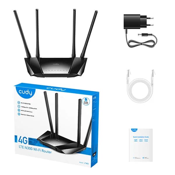 مودم روتر 4G LTE بی سیم N300 CUDY مدل LT400 — تصویر ۴