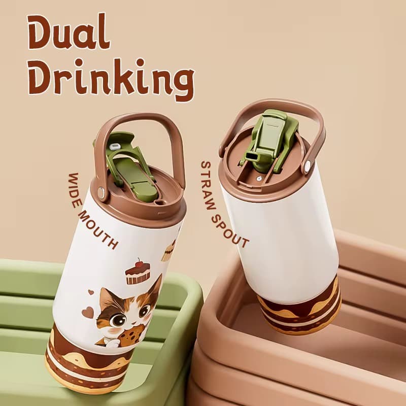 تراول ماگ دیلر طرح گربه 920 میلیلیتر مدل D9402 |فلاسک DILLER — تصویر ۵