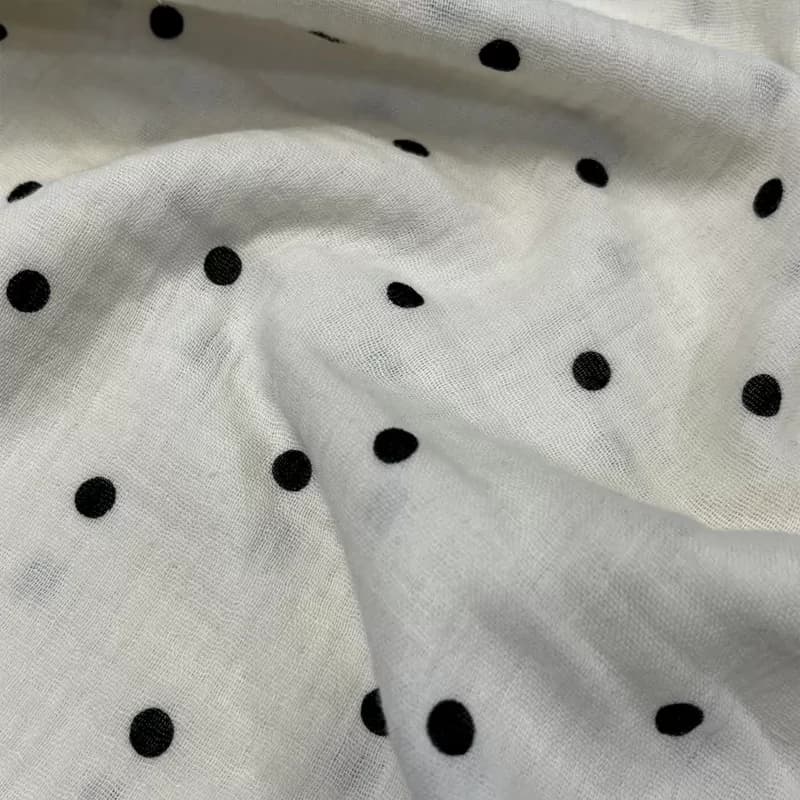 پارچه موسلین طرح خالدار زمینه خاکی — تصویر ۲