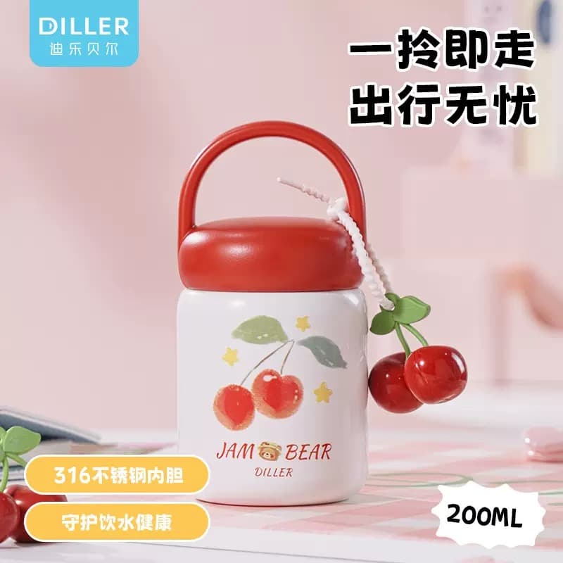 مینی فلاسک ۲۰۰ میل Diller طرح گیلاس JAM BEAR اورجینال — تصویر ۳
