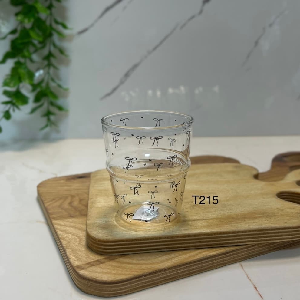 لیوان پیرکس طرح پاپیون ریز وارداتی ۴ مدل | آنتی شوک و مناسب شعله مستقیم — تصویر ۵