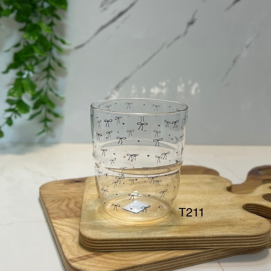 لیوان پیرکس طرح پاپیون ریز وارداتی ۴ مدل | آنتی شوک و مناسب شعله مستقیم — تصویر ۴