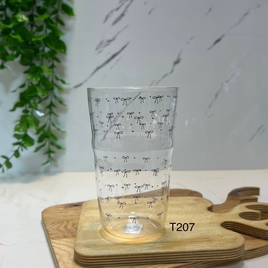 لیوان پیرکس طرح پاپیون ریز وارداتی ۴ مدل | آنتی شوک و مناسب شعله مستقیم — تصویر ۲