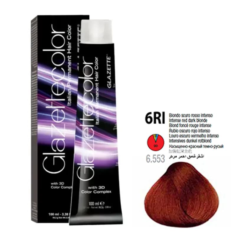 رنگ مو گلازت Glazette – سری قرمز آتشین حجم ۱۰۰ میل — تصویر ۲