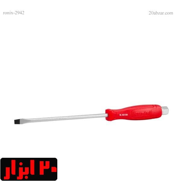 پیچ گوشتی تکی ضربه خور آچارخور دوسو دسته پلاستیکی رونیکس ۱۵۰*۶ مدل RH-2942