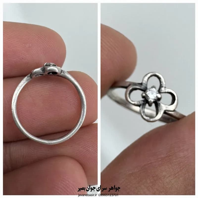 انگشتر نقره عیار ۹۲۵ با طراحی گل‌مانند؛ ظرافتی زنانه برای هر روز