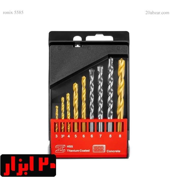 ست 9 پارچه مته آهن و بتن رونیکس مدل RH-5585