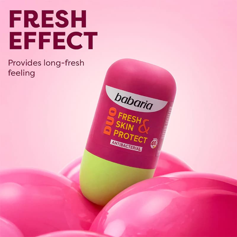 رول دئودورانت آنتی باکتریال باباریا FRESH & SKIN PROTECT حجم 50 میل — تصویر ۵