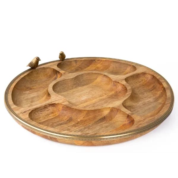 اردو خوری گلدکیش مدل گلدن برد گرد پنج خانه کد GK829427