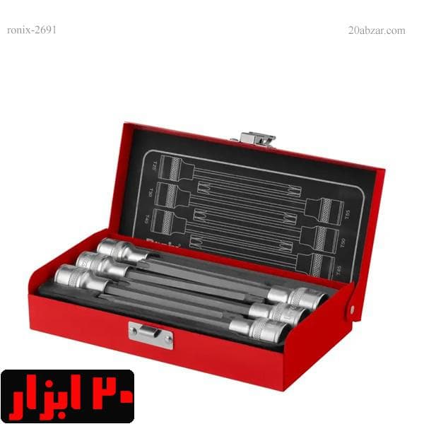جعبه بکس 1/2 اینچ ستاره ای بلند 6 پارچه رونیکس مدل RH-2691
