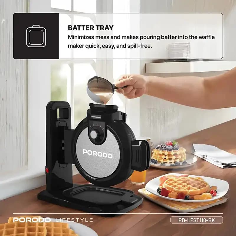 دستگاه وافل ساز پرودو مدل Porodo Vertical Waffle Maker LFS118 — تصویر ۵