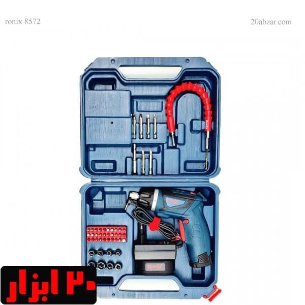 کیت پیچ گوشتی شارژی 49 پارچه تاشو 7.2 ولت رونیکس مدل 8572