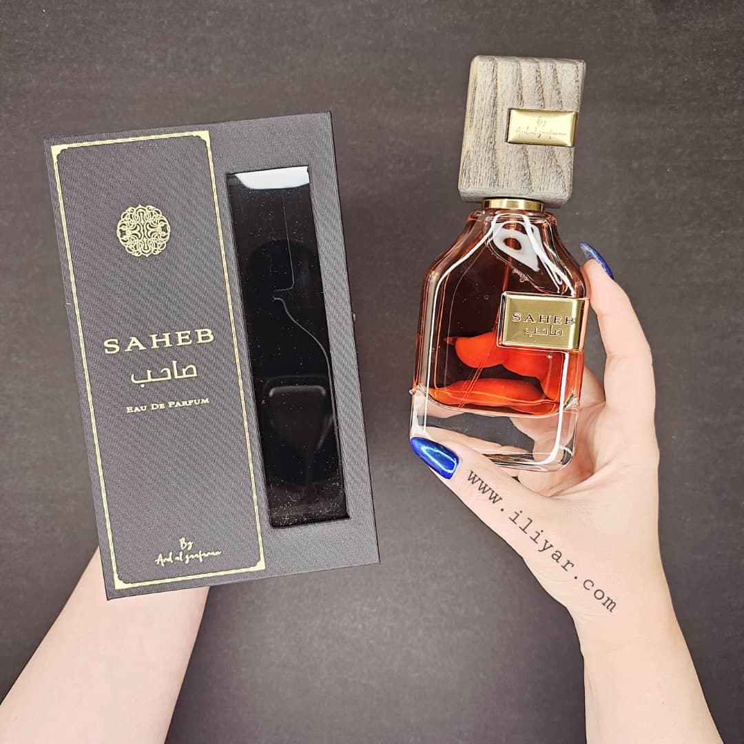عطر ادکلن صاحب قهوه ای SAHEB ارض الزعفران – حجم 70 میل