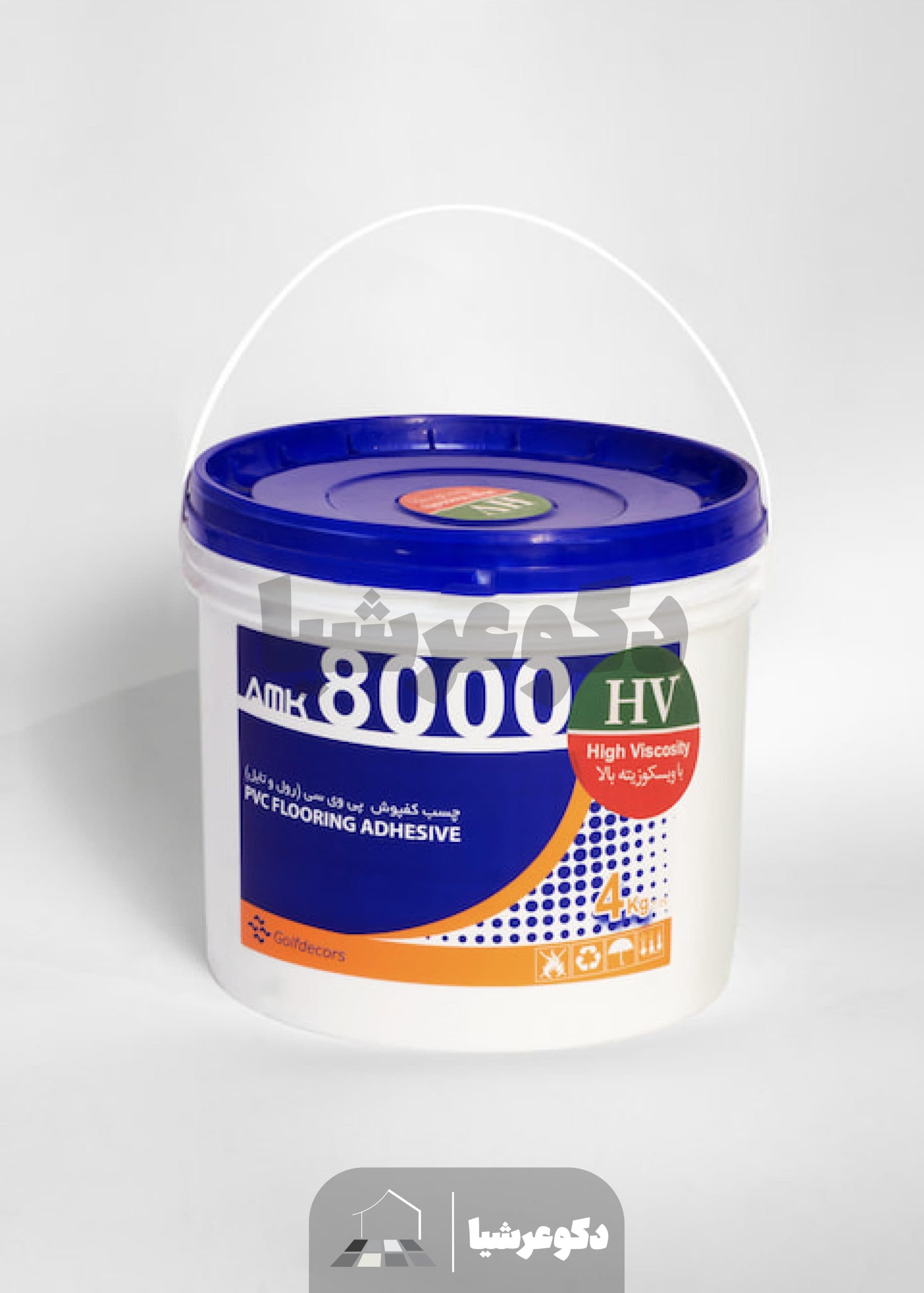چسب کفپوش خمیری 4 کیلویی ویسکوزیته بالا AMK8000HV گلف دکورز