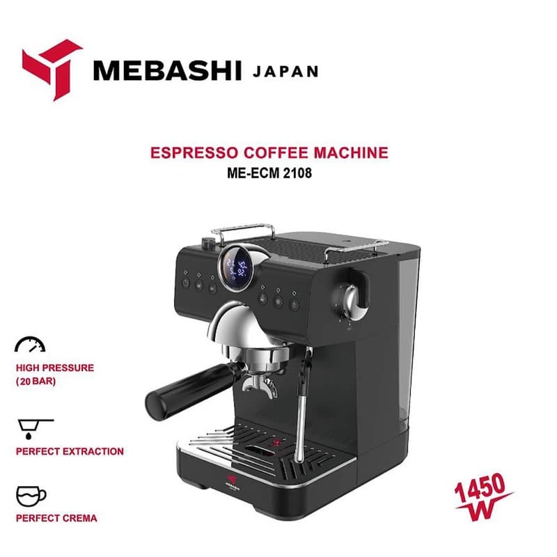 اسپرسو ساز خانگی 1.5 لیتری مباشی مدل ME-ECM2108 رنگ مشکی