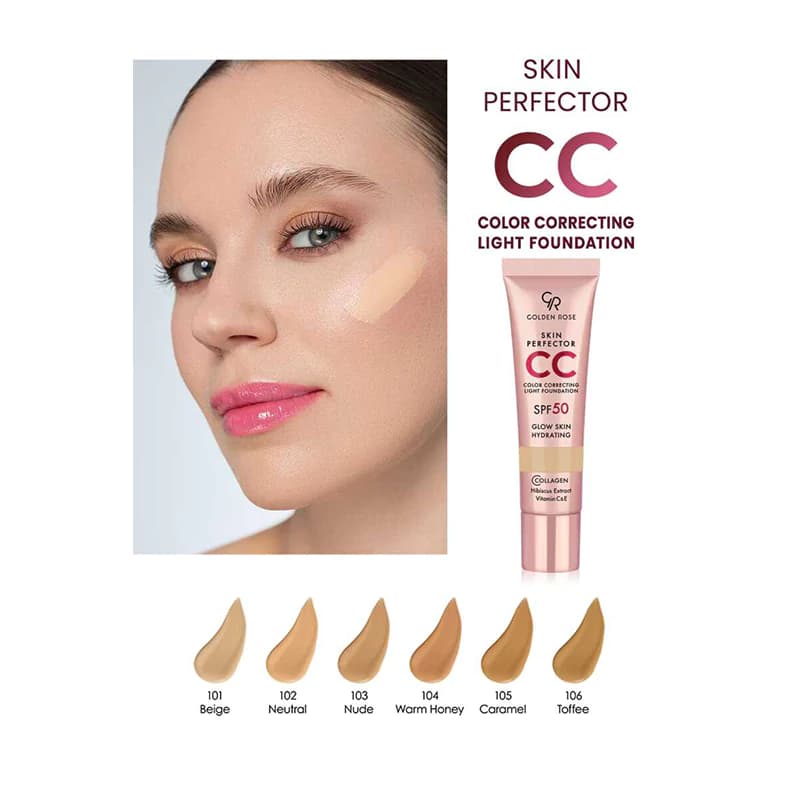 سی سی کرم گلدن رز شماره 101 رنگ BEIGE حجم 30 میل — تصویر ۳